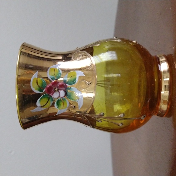 CZECH ART GLASS Other - Bohemian Glass Decorative Vase, Small Vase+ Royal Bavarian Germany Mini Vase
